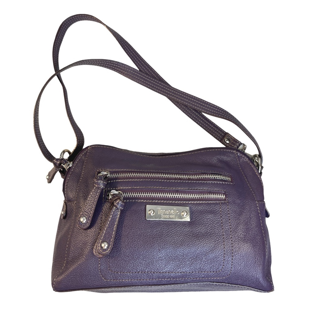 Tignanello Purple Leather Multi-Pocket Convertible Crossbody